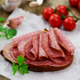 slices of salami on bread, surrounded by pretty food things